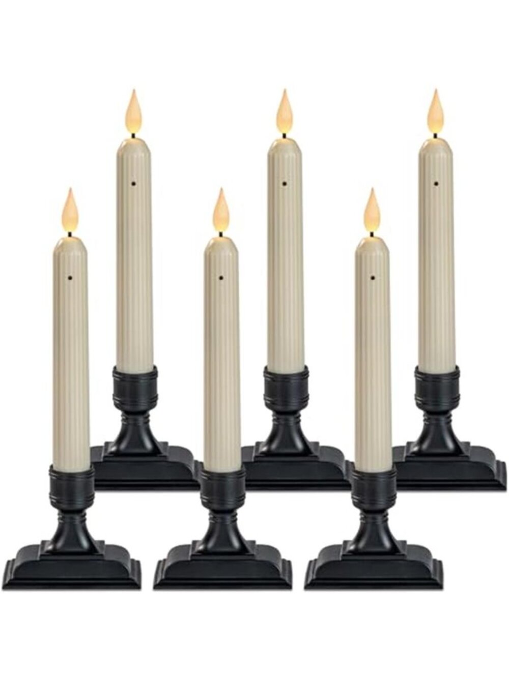 6 Pcs Window Candles with Sensor Dusk to Dawn, Ivory Electric Window Candle